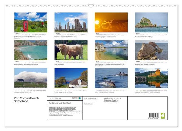 Produktbild: Von Cornwall nach Schottland (Wandkalender 2026 DIN A2 quer), CALVENDO Monatskalender