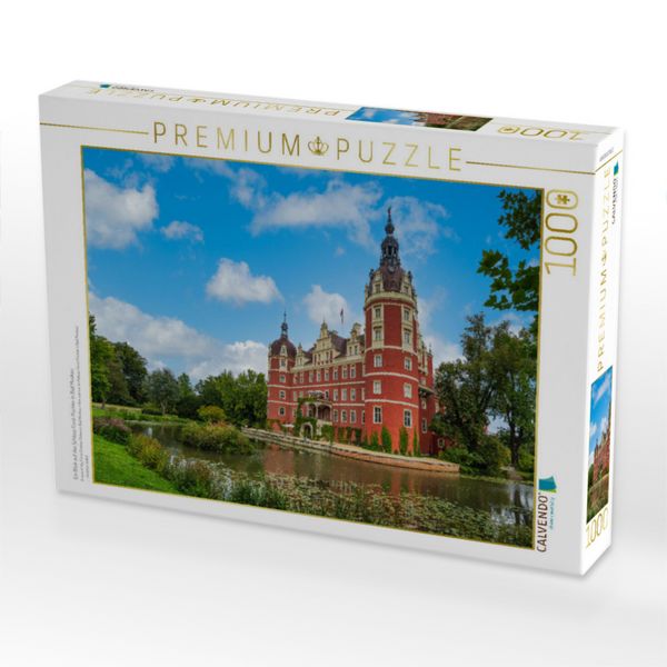 Produktbild: CALVENDO Puzzle Ein Blick auf das Schloss F&uuml;rst-P&uuml;ckler in Bad Muskau | 1000 Teile Lege-Gr&ouml;&szlig;e 64x48cm Foto-Puzzle f&uuml;r gl&uuml;ckliche Stunden