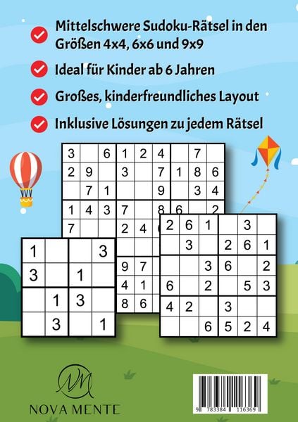 Produktbild: Sudoku Denkspa&szlig; f&uuml;r Kinder ab 6 Jahren