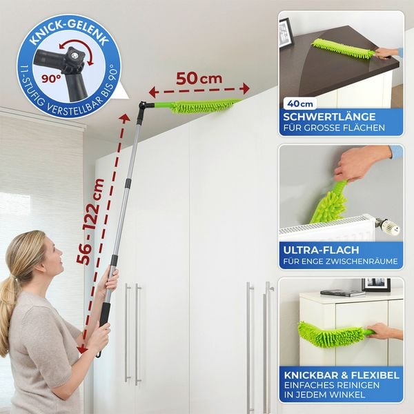 Produktbild: Teleskop-Staubschwert mit Knickgelenk, magnetisch anziehender Staubwischer