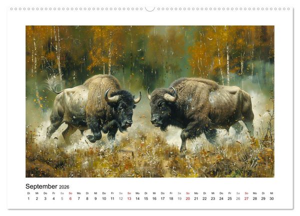 Produktbild: Wilde Rinder (Wandkalender 2026 DIN A2 quer), CALVENDO Monatskalender