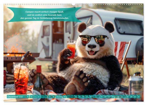 Produktbild: Der tierisch lustige Camping-Kalender (hochwertiger Premium Wandkalender 2026 DIN A2 quer), Kunstdruck in Hochglanz