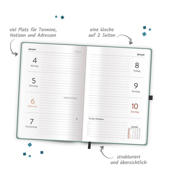Produktbild: TR&Ouml;TSCH - Taschenkalender A6 Soft Touch Premium Aquamarin 2027