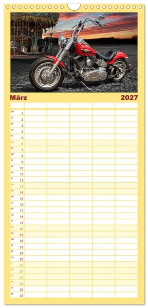 Produktbild: Familienplaner 2027 - Motorrad-Tr&auml;ume &ndash; Chopper und Custombikes mit 5 Spalten (Wandkalender, 21 x 45 cm) CALVENDO