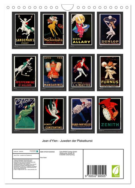 Produktbild: Jean d'Ylen - Juwelen der Plakatkunst (Wandkalender 2026 DIN A4 hoch), CALVENDO Monatskalender