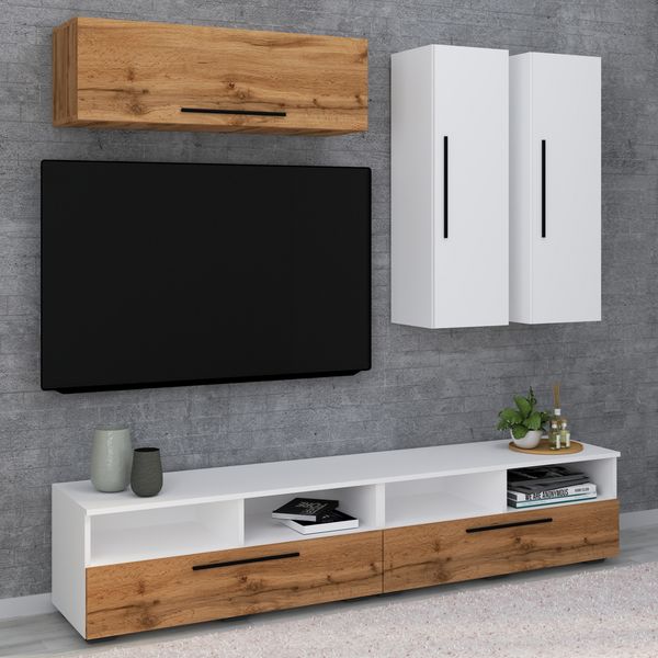 Produktbild: Holz Wandregal Wandschrank Klappschrank Arila L