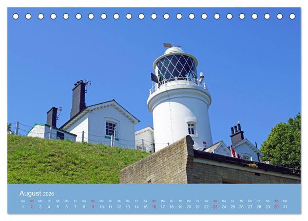 Produktbild: Englische Leuchtt&uuml;rme - Leuchtfeuer entlang Englands K&uuml;ste (Tischkalender 2026 DIN A5 quer), CALVENDO Monatskalender
