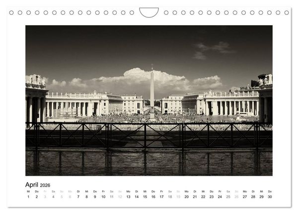 Produktbild: Rom in schwarz - weiss (Wandkalender 2026 DIN A4 quer), CALVENDO Monatskalender