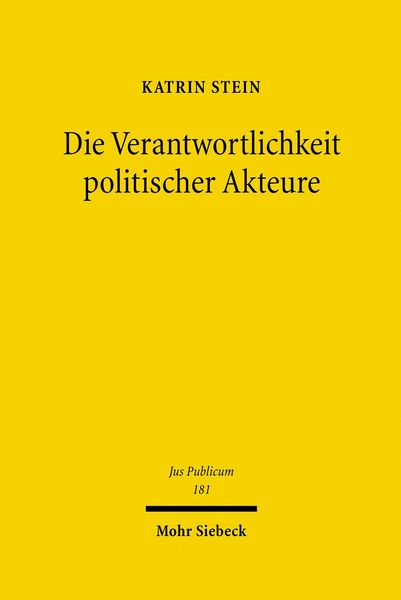 Produktbild: Die Verantwortlichkeit politischer Akteure