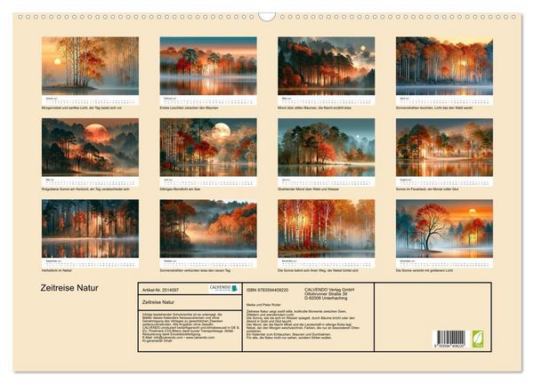 Produktbild: Zeitreise Natur (Wandkalender 2027 DIN A2 quer), CALVENDO Monatskalender