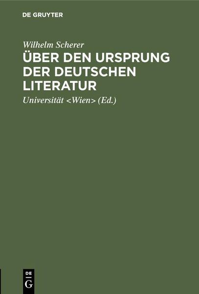 Produktbild: &Uuml;ber den Ursprung der deutschen Literatur