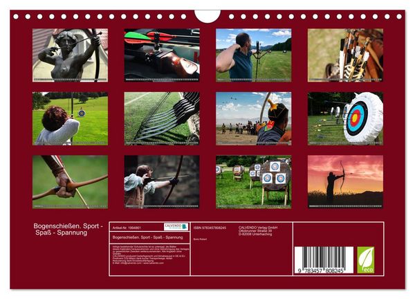 Produktbild: Bogenschie&szlig;en. Sport - Spa&szlig; - Spannung (Wandkalender 2026 DIN A4 quer), CALVENDO Monatskalender