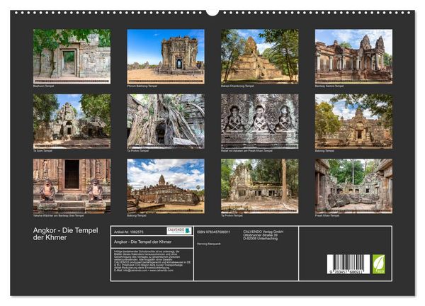 Produktbild: Angkor - Die Tempel der Khmer (hochwertiger Premium Wandkalender 2026 DIN A2 quer), Kunstdruck in Hochglanz