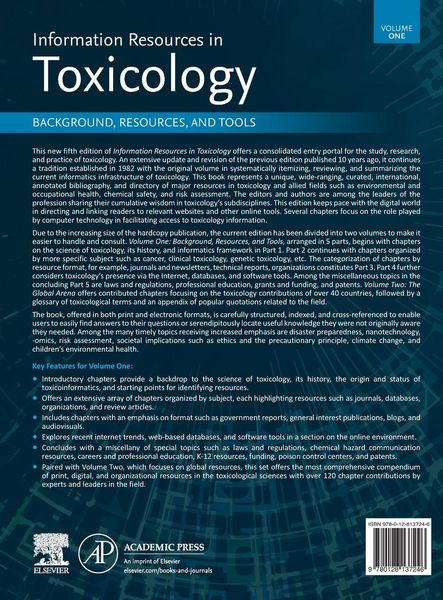 Produktbild: Information Resources in Toxicology, Volume 1
