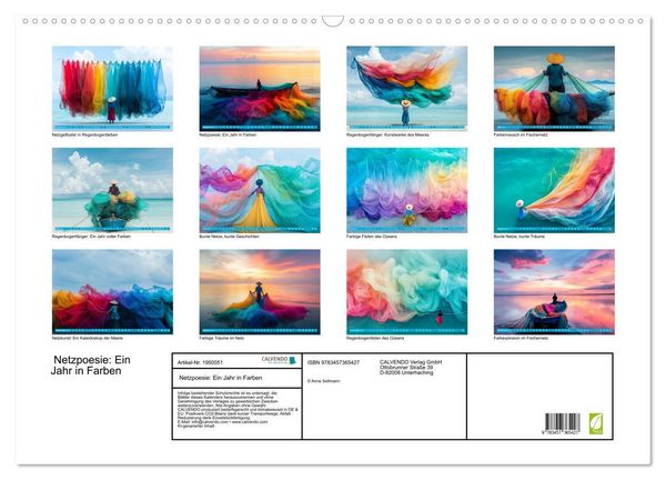 Produktbild: Netzpoesie: Ein Jahr in Farben (Wandkalender 2026 DIN A2 quer), CALVENDO Monatskalender