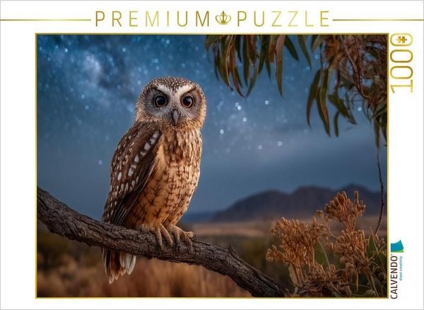 Produktbild: CALVENDO Puzzle Eule unter dem Sternenhimmel | 1000 Teile Lege-Gr&ouml;&szlig;e 64x48cm Foto-Puzzle f&uuml;r gl&uuml;ckliche Stunden