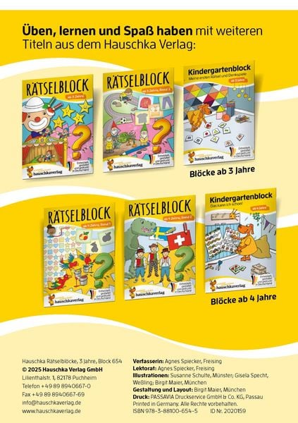 Produktbild: Rätselblock ab 3 Jahre, Band 3