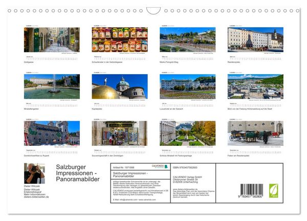 Produktbild: Salzburger Impressionen - Panoramabilder (Wandkalender 2026 DIN A3 quer), CALVENDO Monatskalender
