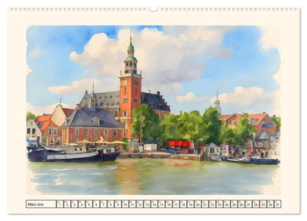 Produktbild: Herz Ostfrieslands - Zauberhaftes Leer (hochwertiger Premium Wandkalender 2026 DIN A2 quer), Kunstdruck in Hochglanz