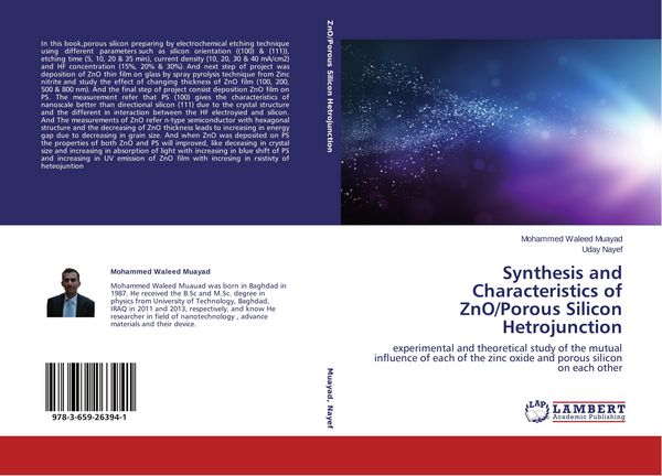 Produktbild: Synthesis and Characteristics of ZnO/Porous Silicon Hetrojunction