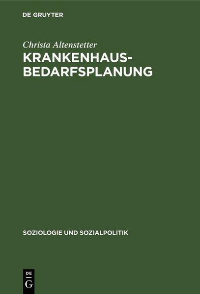 Produktbild: Krankenhausbedarfsplanung