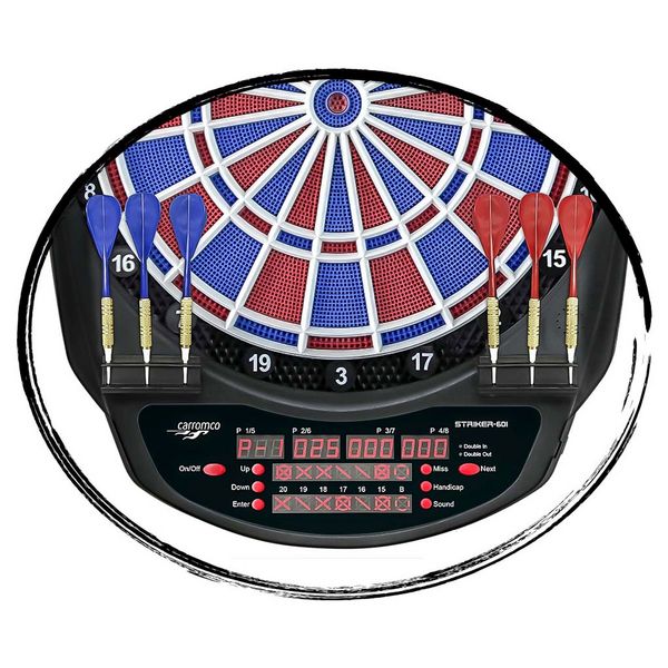 Produktbild: CARROMCO ELEKTRONIK DARTBOARD STRIKER-601, MIT ADAPTER, 2-LOCH ABSTAND