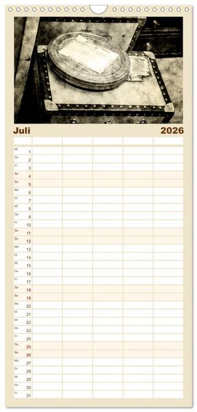 Produktbild: Familienplaner 2026 - Retro mit 5 Spalten (Wandkalender, 21 x 45 cm) CALVENDO
