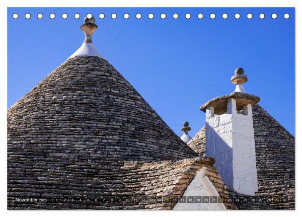 Produktbild: Alberobello &ndash; Apuliens Stadt der Trulli (Tischkalender 2026 DIN A5 quer), CALVENDO Monatskalender