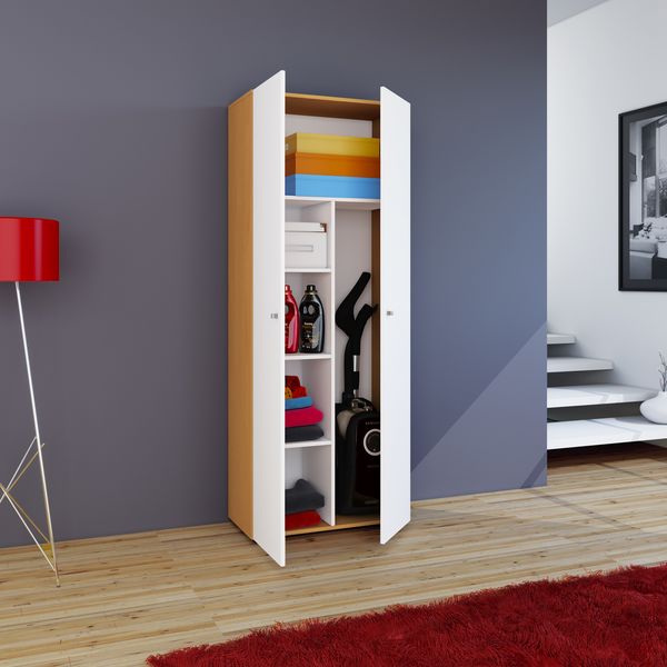 Produktbild: Holz Besenschrank Staubsauger Putzschrank Vandol K