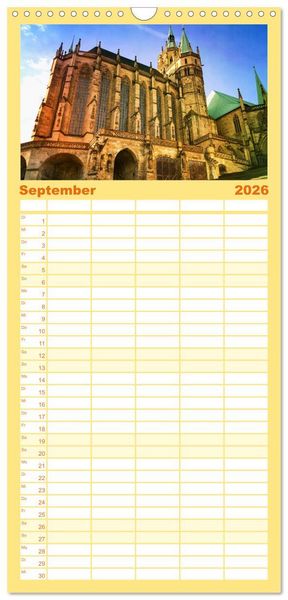 Produktbild: Familienplaner 2026 - Erfurt - So wunderbar mit 5 Spalten (Wandkalender, 21 x 45 cm) CALVENDO