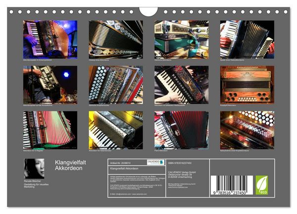 Produktbild: Klangvielfalt Akkordeon (Wandkalender 2026 DIN A4 quer), CALVENDO Monatskalender