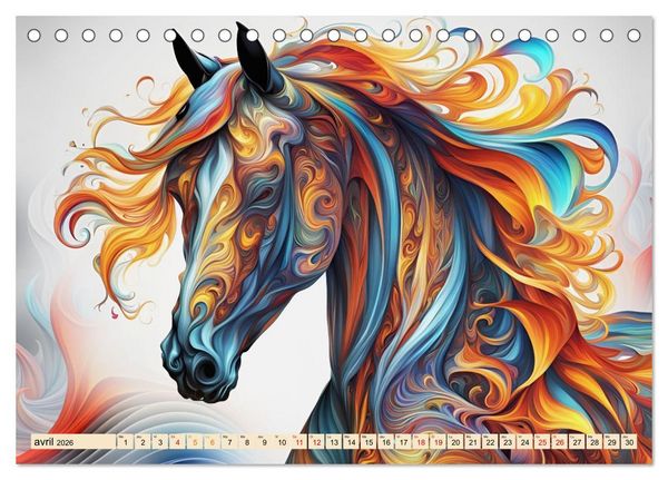 Produktbild: Les fractales animales (Calendrier de bureau 2026 DIN A5 vertical), CALVENDO calendrier mensuel
