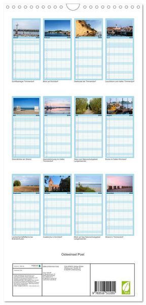 Produktbild: Familienplaner 2026 - Osteeinsel Poel mit 5 Spalten (Wandkalender, 21 x 45 cm) CALVENDO