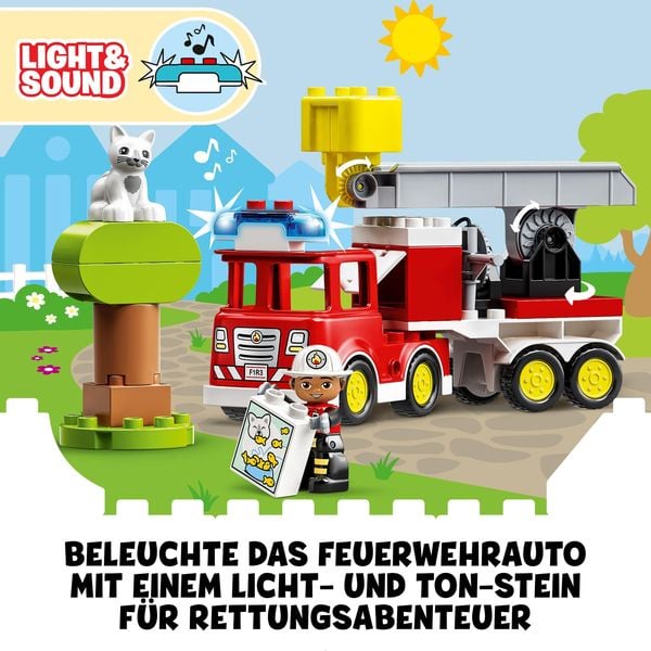 Produktbild: LEGO DUPLO Feuerwehrauto, Motorikspielzeug für Kleinkinder ab 2 Jahren
