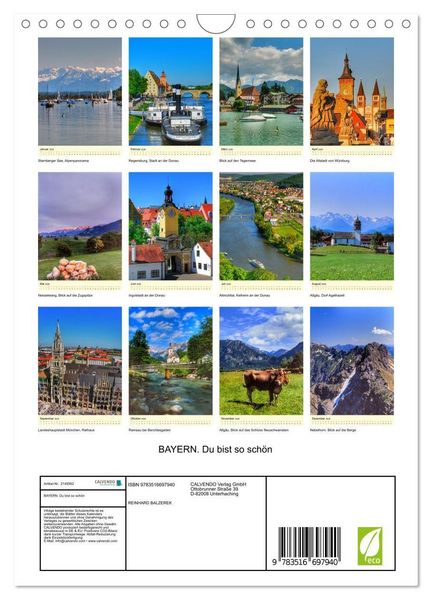 Produktbild: BAYERN. Du bist so sch&ouml;n (Wandkalender 2026 DIN A4 hoch), CALVENDO Monatskalender