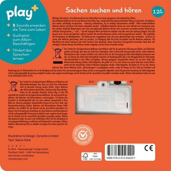 Produktbild: Play+ Mein allererstes Soundbuch Tierkinder - ab 12 Monate