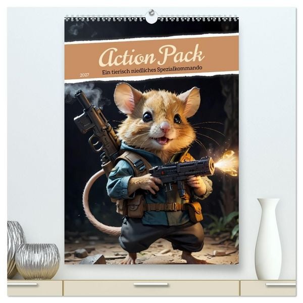 Produktbild: Action Pack - Ein tierisch niedliches Spezialkommando (hochwertiger Premium Wandkalender 2027 DIN A2 hoch), Kunstdruck in Hochglanz