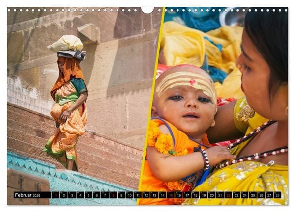 Produktbild: INDIEN Menschen Farben Impressionen (Wandkalender 2026 DIN A3 quer), CALVENDO Monatskalender