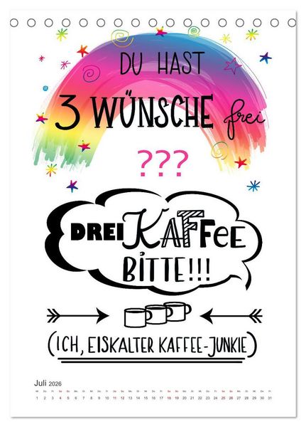 Produktbild: Kaffee liebt dich (Tischkalender 2026 DIN A5 hoch), CALVENDO Monatskalender