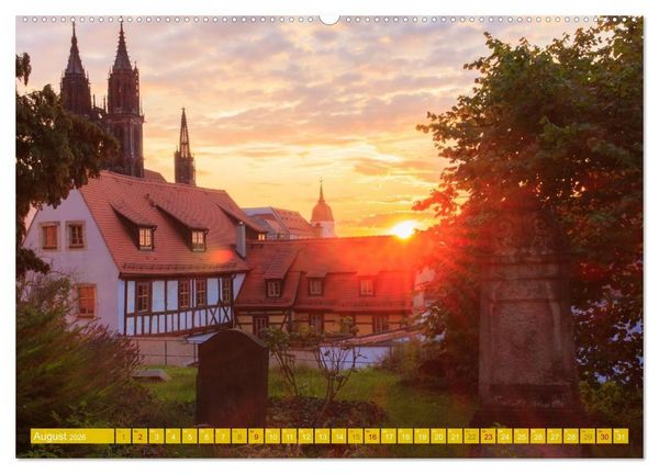 Produktbild: Romantisches Mei&szlig;en &ndash; Die &auml;lteste mittelalterliche Stadt Sachsens (Wandkalender 2026 DIN A2 quer), CALVENDO Monatskalender