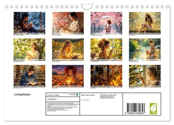Produktbild: Lichtgefl&uuml;ster (Wandkalender 2026 DIN A4 quer), CALVENDO Monatskalender