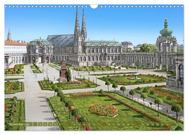 Produktbild: Historisches Dresden um 1900 neu restauriert und detailkoloriert (Wandkalender 2026 DIN A3 quer), CALVENDO Monatskalender