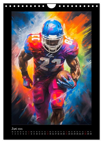Produktbild: American Football. Paintings (Wandkalender 2026 DIN A4 hoch), CALVENDO Monatskalender