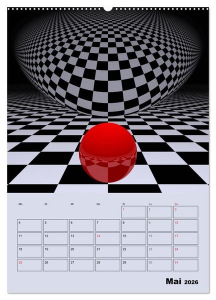 Produktbild: OpArt und mehr (Wandkalender 2026 DIN A2 hoch), CALVENDO Monatskalender