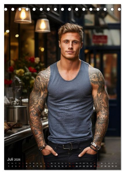 Produktbild: Tattoos Kunst auf der Haut (Tischkalender 2026 DIN A5 hoch), CALVENDO Monatskalender