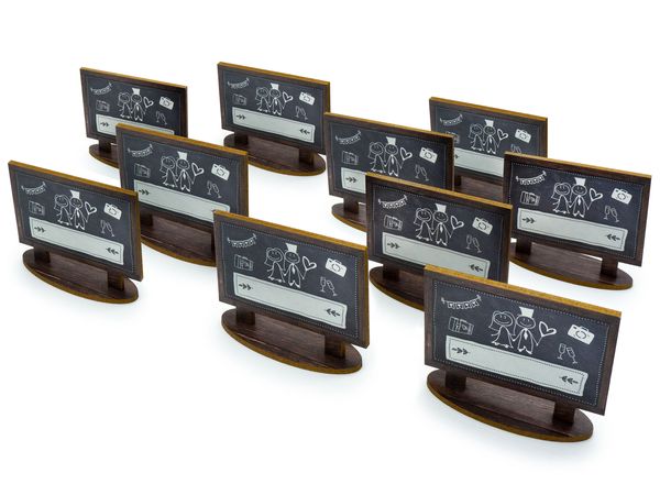 Produktbild: familiawedding 10 Tischkarten zur Hochzeit black doodle Tafel-Design