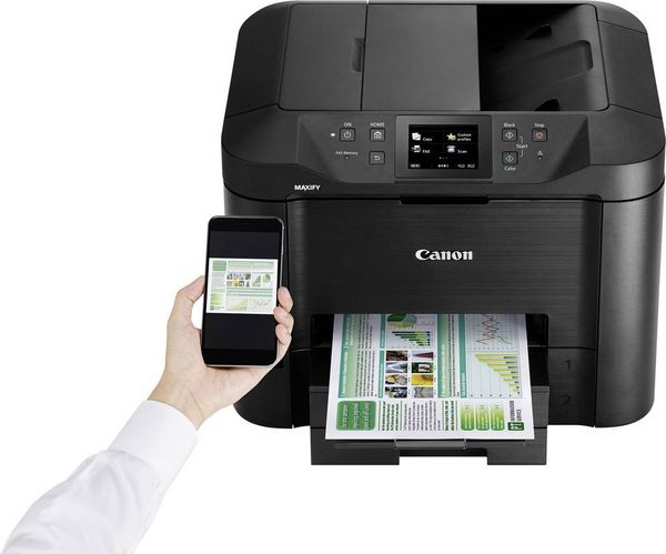 Produktbild: Canon Multifunktionsdrucker Tintenstrahl Farbe A4 Drucker, Scanner, Kopierer, Fax LAN, WLAN, Duplex, Duplex-ADF