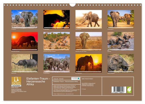 Produktbild: Elefanten-Traum - Herzenssache Afrika (Wandkalender 2026 DIN A3 quer), CALVENDO Monatskalender