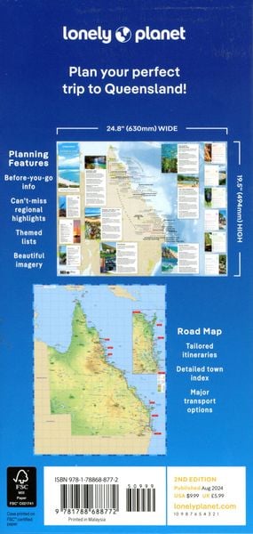 Produktbild: Lonely Planet Queensland Planning Map