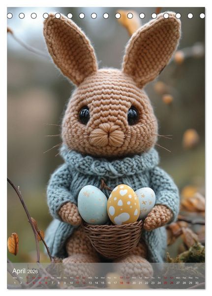 Produktbild: CROCHET ANIMALS (Desk Calendar 2026 DIN A5 portrait), CALVENDO 12 Month DeskCalendar